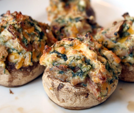 Mushrooms Stuffed with Spinach – Santa Fe Olive Oil & Balsamic Co.