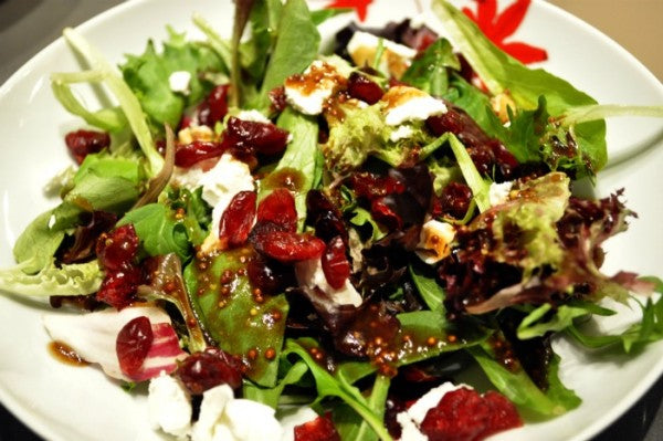 Cherry Balsamic, Pear and Goat Cheese Salad