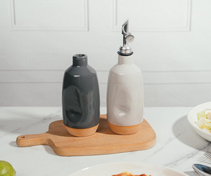 Ceramic Charcoal Grey Oil & Vinegar Cruet