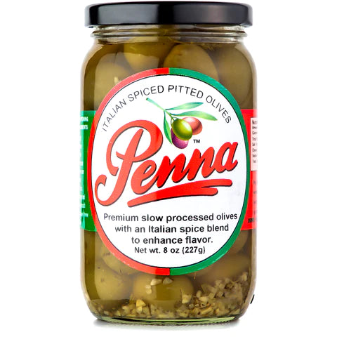 Penna Italian Style Spiced Whole Olives (10oz)