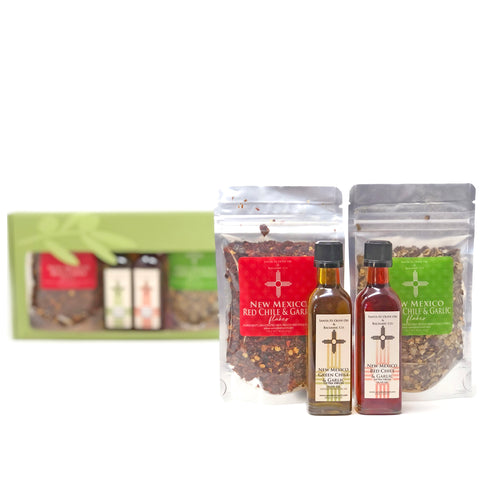New Mexico Chile & Garlic Oils and Flakes Set